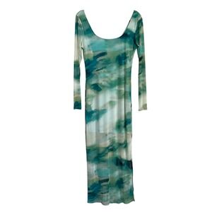 as u wish maxi dress As U Wish Romper Maxi Dress Womens M Black Floral Hi Low W/ Shorts Sheer